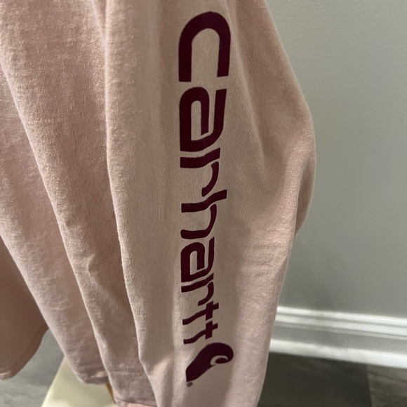 Carhartt Pink Long Sleeve Logo Tee Loose Fit size XL - Picture 2 of 6